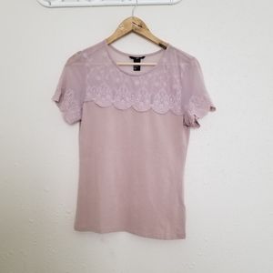 H&M Sheer Mesh Short Sleeve Top